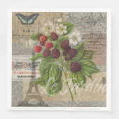 BlackBerry Blumengarten Blume Schmetterling Kunst Serviette (Vorderseite)