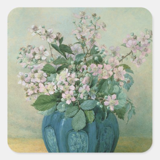 BlackBerry-Blüten Quadratischer Aufkleber (Vorderseite)