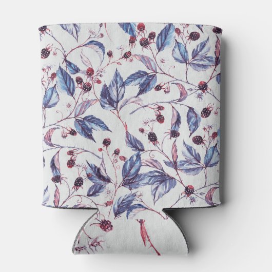 BlackBerry Branches: Vintages Aquarellmuster. Dosenkühler (Rückseite)