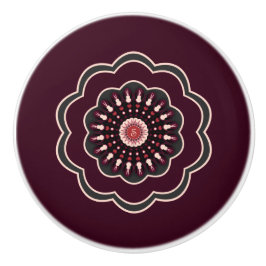 BlackBerry Burgundy Rosette Monogram Round Keramikknauf