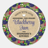 BlackBerry Canning Jar Label Runder Aufkleber (Vorderseite)