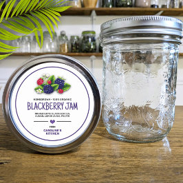 BlackBerry Canning Jar Label Runder Aufkleber