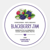 BlackBerry Canning Jar Label Runder Aufkleber (Vorderseite)