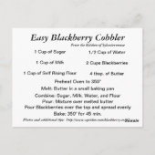 BlackBerry Cobbler-Rezept-Karte Postkarte (Rückseite)