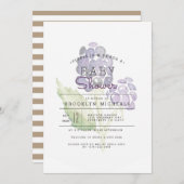 BlackBerry Duo | Fruchtige Wasserfarben Babydusche Einladung (Vorne/Hinten)