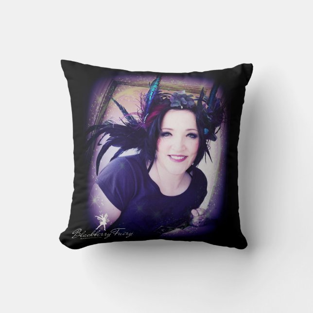 BlackBerry-feenhaftes quadratisches Kissen (Vorderseite)