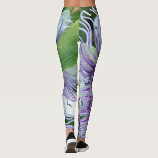 BlackBerry-Flecken mit Blumen Leggings (Rückseite)