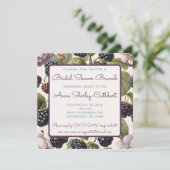 BlackBerry & Florals Platz Einladung (Stehend Vorderseite)