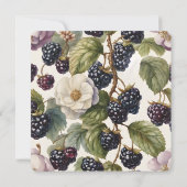 BlackBerry & Florals Platz Einladung (Rückseite)