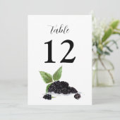 BlackBerry Frucht Sommer Rustikale Hochzeit Einladung (Stehend Vorderseite)