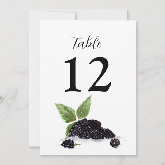 BlackBerry Frucht Sommer Rustikale Hochzeit Einladung (Rückseite)