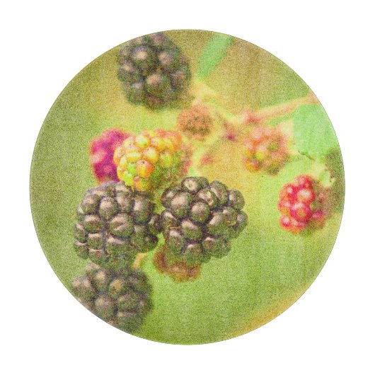 "BlackBerry Fruit Pflanze" Niedliches Foto. Jetzt Schneidebrett (Vorderseite)