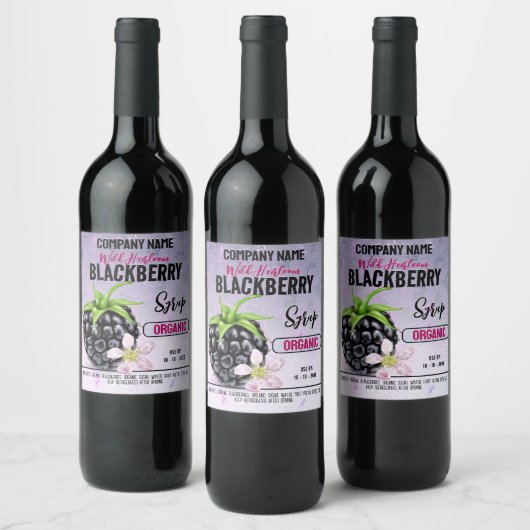 BlackBerry Fruit Weinetikett (Flaschen)