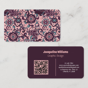 Blackberry Groovy Psychedelic 60er 70er Floral Visitenkarte