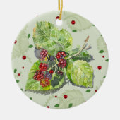 BlackBerry, grün und rot Keramik Ornament (Vorne)