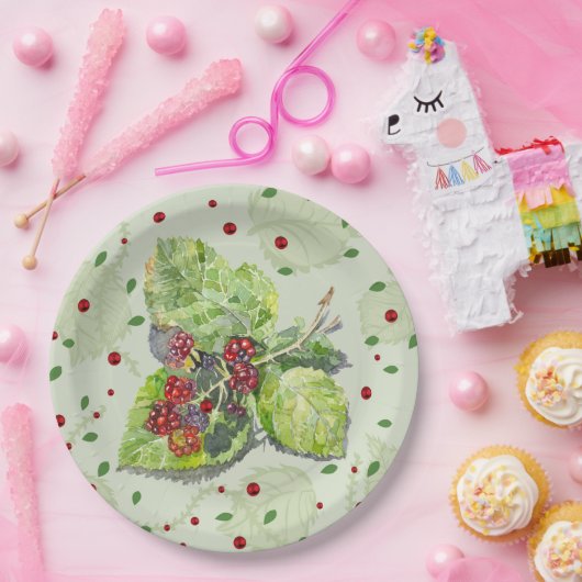 BlackBerry in Rot und Schwarz Pappteller (Party)