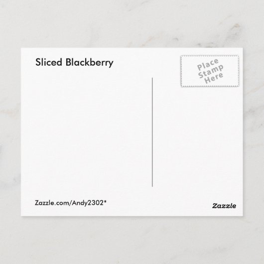 BlackBerry in Scheiben ~ Postkarte (Rückseite)