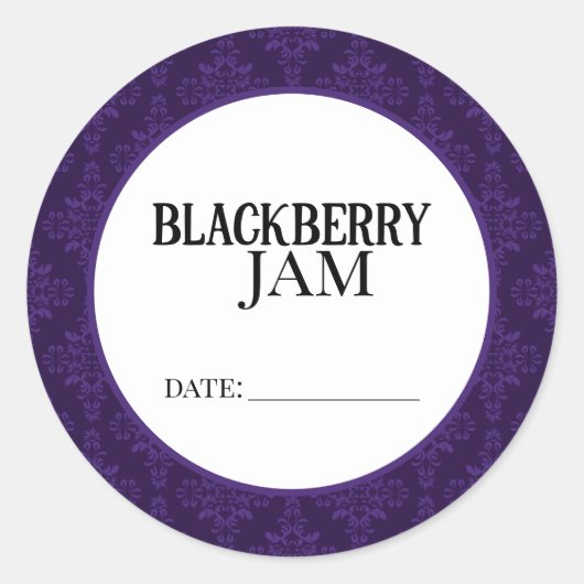 Blackberry Jam Canning Lid Labels Runder Aufkleber (Vorderseite)