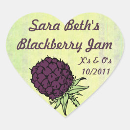BlackBerry Jam Jar Label (Anpassen) Herz-Aufkleber