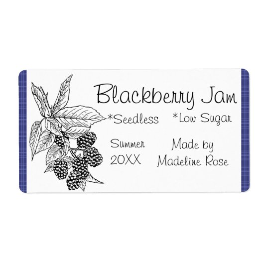 BlackBerry Jam Jar Label (Benutzerdefiniert) (Vorne)