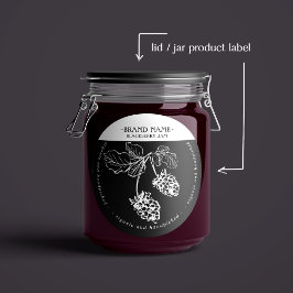 BlackBerry Jam Jar Label Packaging Design Runder Aufkleber