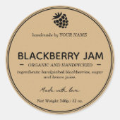 BlackBerry Jam Jar Label Packaging Design Runder Aufkleber (Vorderseite)