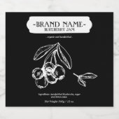 BlackBerry Jam Jar Label Packaging Design Schaumweinetikett (Einzelnes Label)