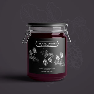 BlackBerry Jam Jar Label Packaging Design Schaumweinetikett