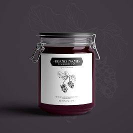 BlackBerry Jam Jar Label Packaging Design Schaumweinetikett