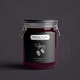 BlackBerry Jam Jar Label Packaging Design Schaumweinetikett