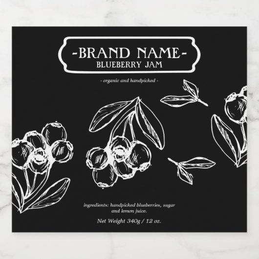 BlackBerry Jam Jar Label Packaging Design Schaumweinetikett (Einzelnes Label)