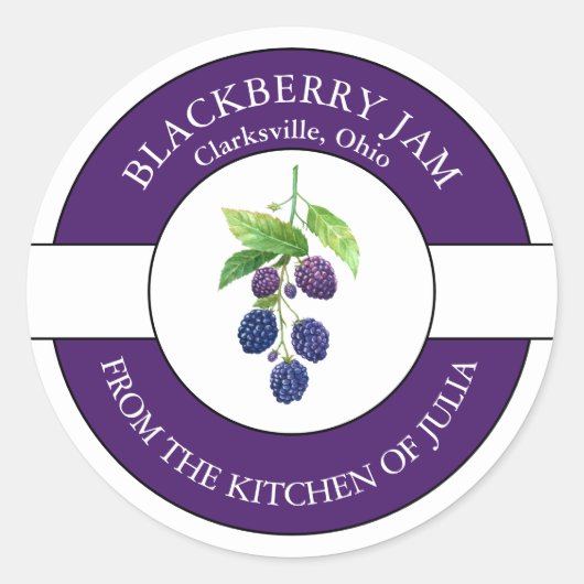 BlackBerry Jam Label Runder Aufkleber (Vorderseite)