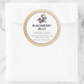 BlackBerry Jam oder Jelly Canning Jar Label Runder Aufkleber (Tasche)