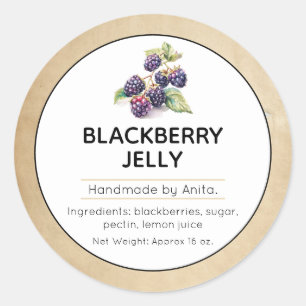 BlackBerry Jam oder Jelly Canning Jar Label Runder Aufkleber