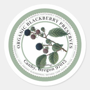 BlackBerry Jam Vintag BlackBerry Illustration Runder Aufkleber