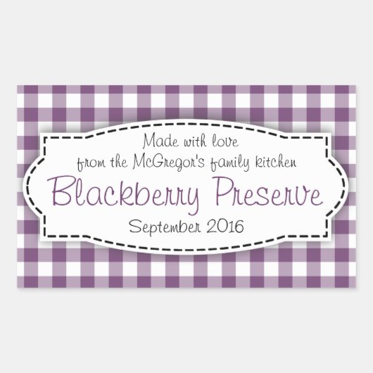 BlackBerry Konservenkleber für lila Lebensmittel Rechteckiger Aufkleber (Vorderseite)