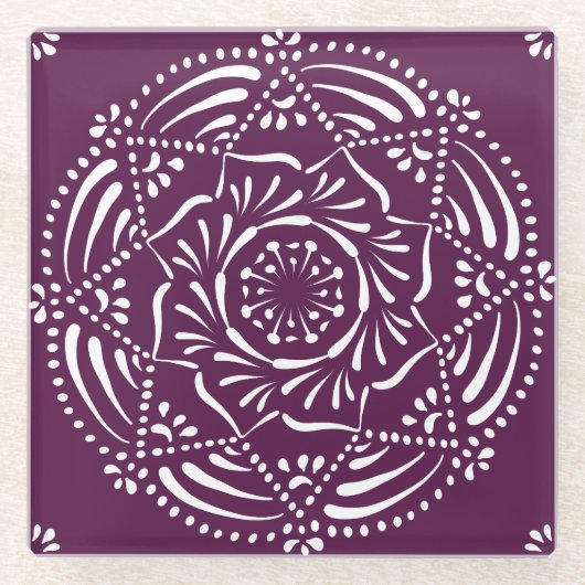 BlackBerry Mandala Glasuntersetzer (Vorderseite)