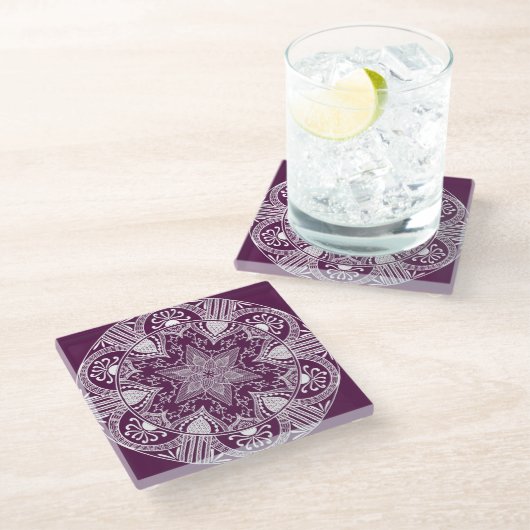 BlackBerry Mandala Glasuntersetzer (Schrägansicht)