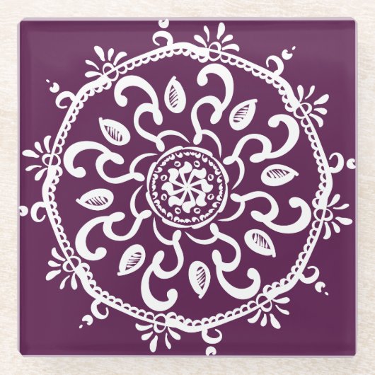 BlackBerry Mandala Glasuntersetzer (Vorderseite)