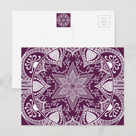 BlackBerry Mandala Postkarte (Vorne/Hinten)