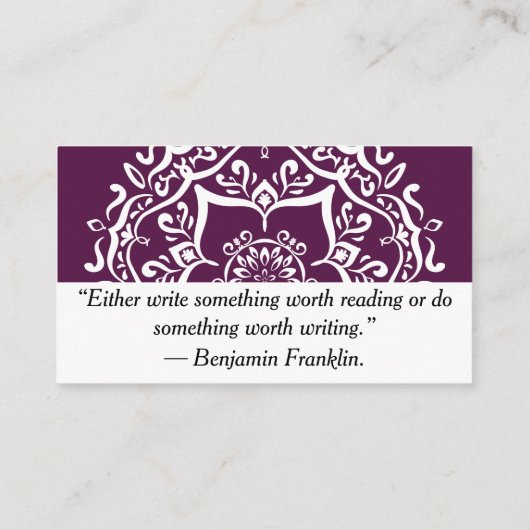 BlackBerry Mandala Visitenkarte (Rückseite)