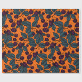 BlackBerry mit der Hand gezeichnet Muster Geschenkpapier (Flach)