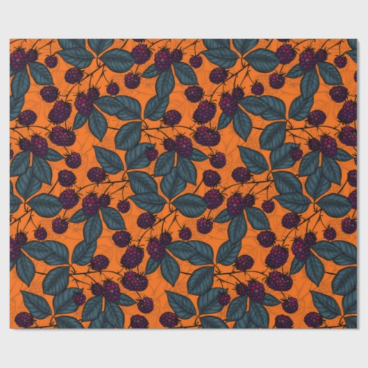 BlackBerry mit der Hand gezeichnet Muster Geschenkpapier (Flach)