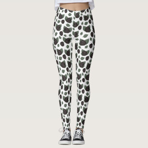 BlackBerry-nahtloses Muster auf weißem Hintergrund Leggings