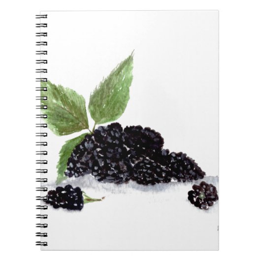 BlackBerry Obst Aquarellmalerei Notizblock (Vorderseite)
