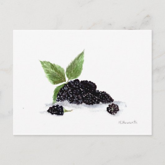 BlackBerry Obst Aquarellmalerei Postkarte (Vorderseite)