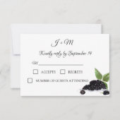 BlackBerry Obst Sommer Moderne Hochzeit RSVP Karte (Vorderseite)