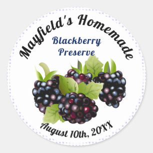 BlackBerry Obstkonserven   Jam Jar Label Runder Aufkleber