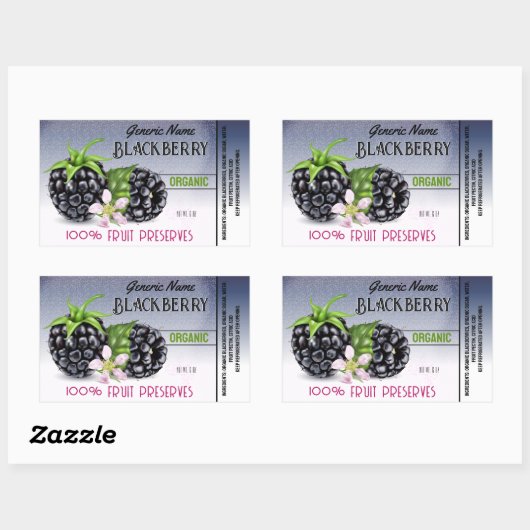 BlackBerry Obstkonserven Rechteckiger Aufkleber (Blatt)