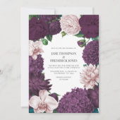 Blackberry, Smoky Plum & Lilac Ash Wedding Einladung (Vorderseite)
